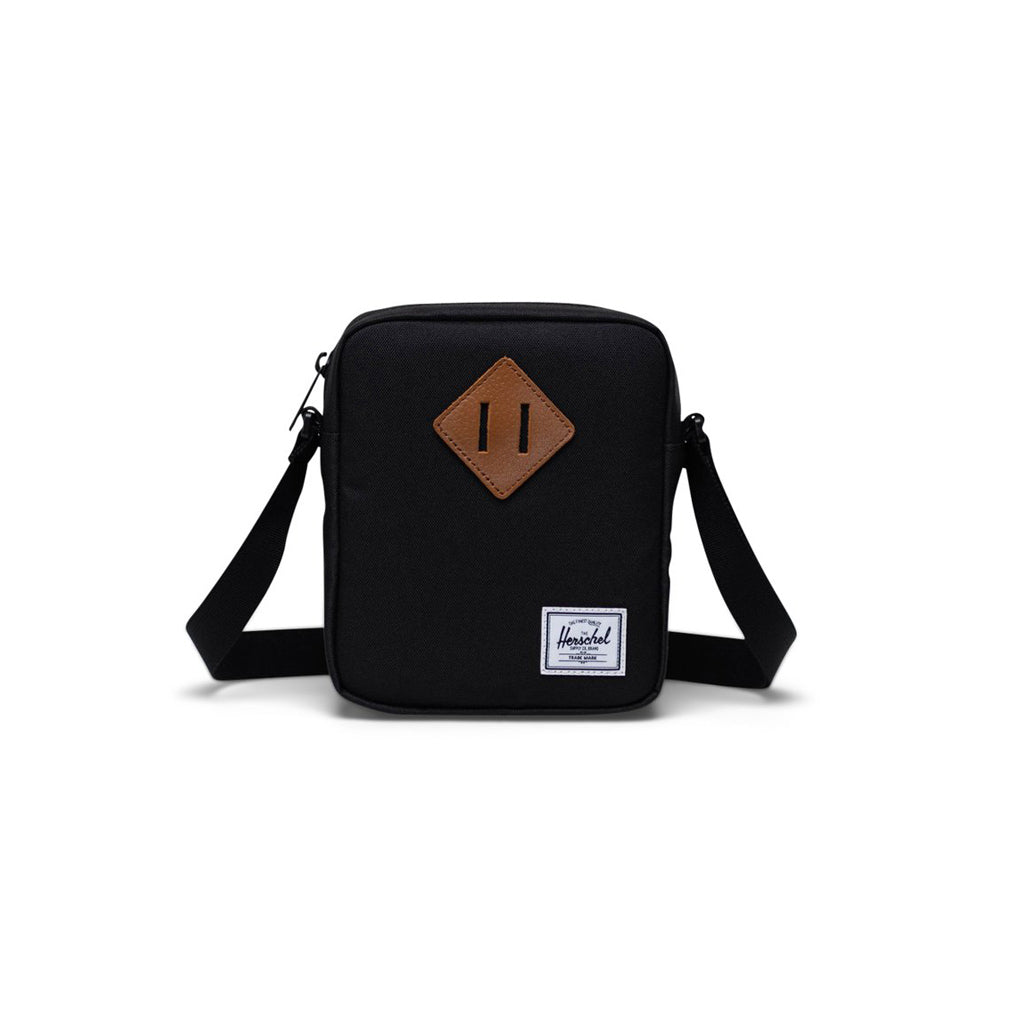 Herschel Heritage Shoulder Bag - Black - 3L - 18cm (H) x 15cm (W) x 6cm (D) EcoSystem™ 600D Fabric made from 100% recycled post-consumer water bottles. Shop Herschel premium backpacks and wallets online with Pavement and enjoy free NZ shipping over $150. 