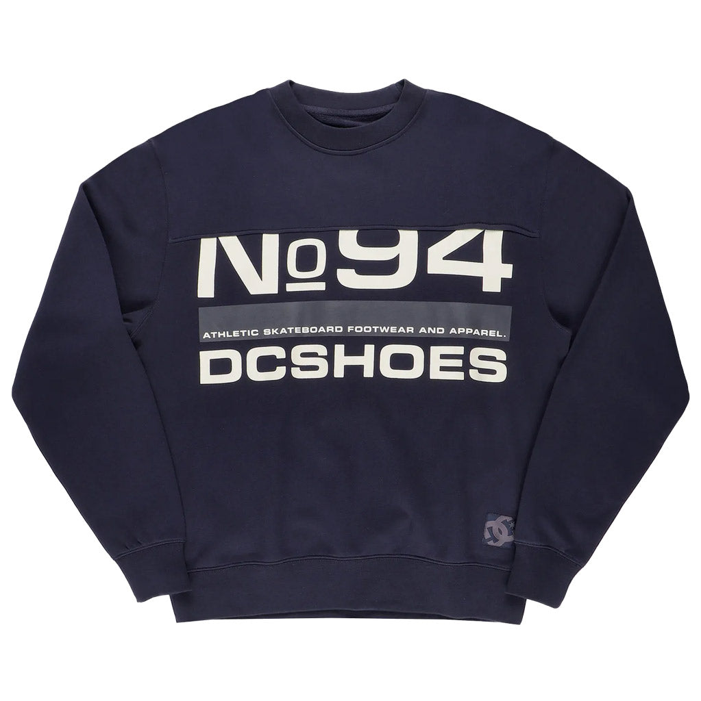 DC Static 94 Crew - Navy Blazer. Heavyweight 80% cotton 20% polyester blend fabric [330 g/m2]. Boxy fit. Crew neck.  Style: ADYFT03410. Shop DC Shoes apparel, skate shoes and accessories online with Pavement Skate Store. Free, fast NZ shipping over $150. 