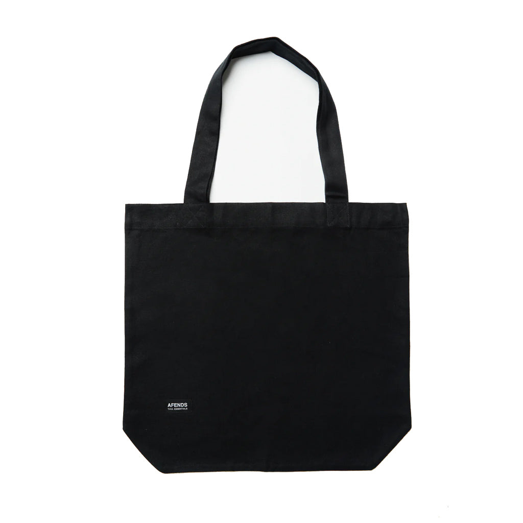 Afends Crucial Hemp Tote Bag - Black. Unisex Recycled Hemp Tote Bag. Dual Shoulder Handles. Dual Stitching for Durability. Block Colour Design. 35% Recycled Hemp 35% Recycled Cotton 30% Recycled Polyester Canvas. Midweight-Heavy, 285gsm. Shop Afends accessories and apparel online with Pavement. Fast NZ shipping.