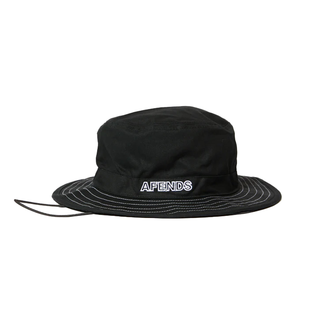 Afends Recycled Bucket Hat - Black. Unisex Bucket Hat. Adjustable Strap. 100% Recycled Cotton Twill, 7.5o. Shop caps, bucket hats and beanies from Afends online with Pavement skate store and enjoy free, fast NZ shipping on your order over $150. Same day Dunedin delivery if you order by 3pm. Easy, no fuss returns.