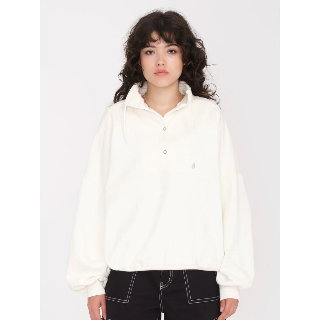 Volcom Reetrostone Sweater - Star White. Volcom women's 62% Cotton / 38% Polyester French Terry 335g Mock Neck Sweater. Shop Volcom clothing and accessories online with Pavement. Free NZ shipping over $150 - Same day Dunedin delivery - Easy returns.