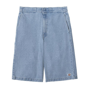 Dickies 42283 13" Denim Multi Pocket Shorts - Light Indigo. 14 Oz 100% Cotton Heavyweight. Denim 13" denim shorts featuring a button front, 7 x keystone belt loops, a heavy brasszipper and deep front and back pockets. Style: K2220804. Shop Dickies and enjoy free NZ shipping on your order over $100. Pavement Dunedin.