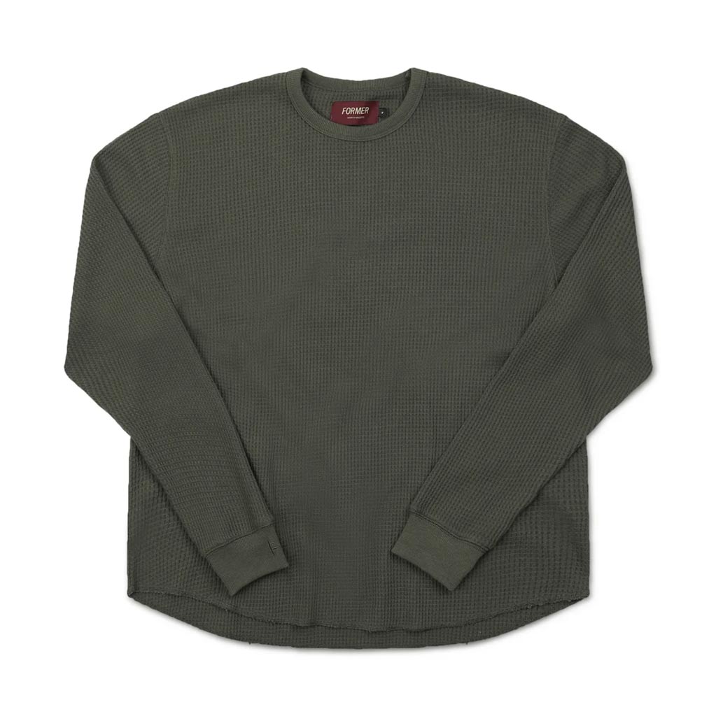 Former AG Waffle Long Sleeve - Army. Regular Fit. 65% Poly / 35% Cotton Waffle. Free, fast NZ shipping on your Former clothing orders over $100. Shop Former, Pass~Port, Butter Goods, Carhartt WIP, Hoddle, Misfit and Afends. Pavement skate store, Dunedin's independent since 2009.