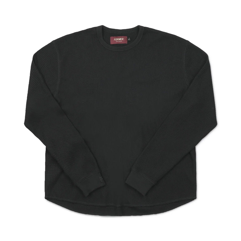 Former AG Waffle Long Sleeve - Black. Regular Fit. 65% Poly / 35% Cotton Waffle. Free, fast NZ shipping on your Former clothing orders over $100. Shop Former, Pass~Port, Butter Goods, Carhartt WIP, Hoddle, Misfit and Afends. Pavement skate store, Dunedin's independent since 2009.