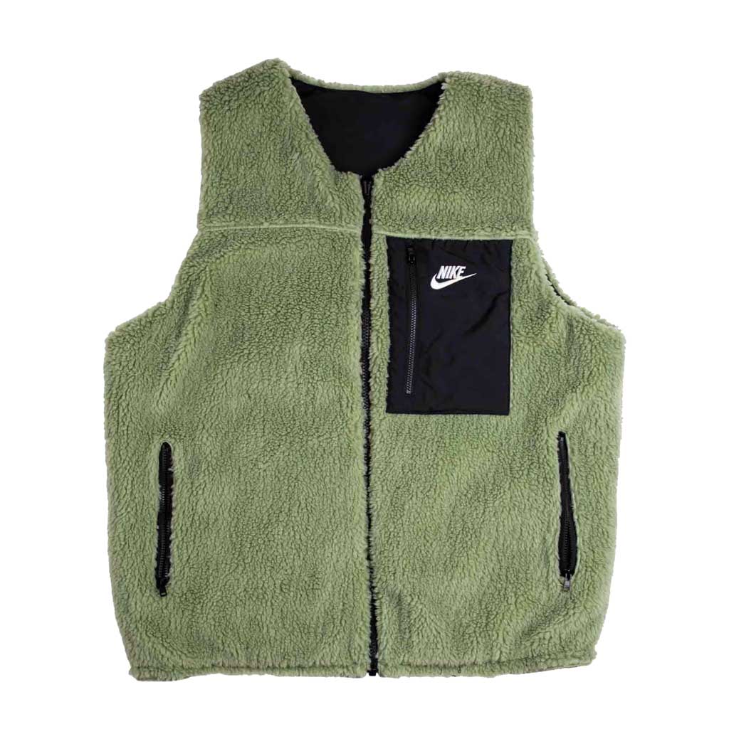 Nike Sportswear Sherpa Winter Vest - Oil Green/Black/Black/Sail. HF4721-386. Shop Nike SB clothing and skate shoes online with Pavement skate store, Dunedin. Free NZ shipping over $150 - Same day Dunedin delivery - Easy returns. 