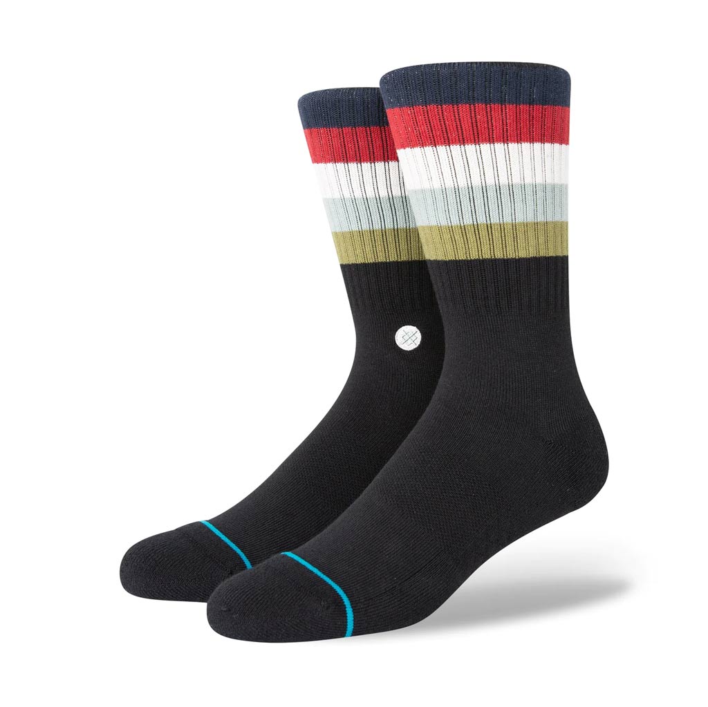 Stance Maliboo Crew Socks - Black Fade. A classic sock height that hits the mid-point of your lower leg. Moderate cushioning throughout the sock for a secure fit with enhanced impact protection. 75% Combed Cotton, 19% Polyester, 4% Nylon, 2% Elastane. Shop Stance socks online with Pavement. Free NZ shipping over $150.