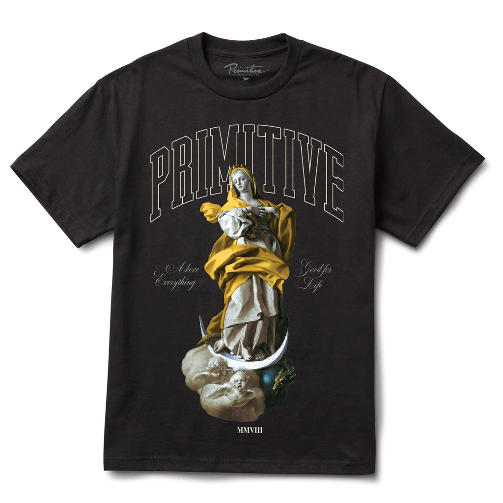 Primitive Blessed Tee - Black. 100% Cotton jersey. Heavyweight fit. Shop Primitive Skate clothing, skateboard decks and accessories with Pavement online. Free, fast NZ shipping over $150. Same day delivery Dunedin before 3. Pavement skate store, Dunedin's independent since 2009.