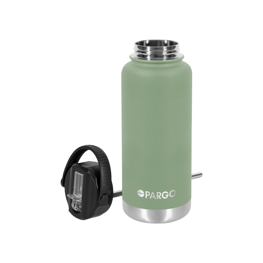 Project Pargo 950ml Insulated Sports Bottle - Eucalyptus Green. Project PARGO Delivering you premium insulated reusable water bottles, reusable coffee cups and stubby holders made from high-grade stainless steel. Buy now. Free, fast NZ delivery on orders over $100 with Pavement skate store, Dunedin.