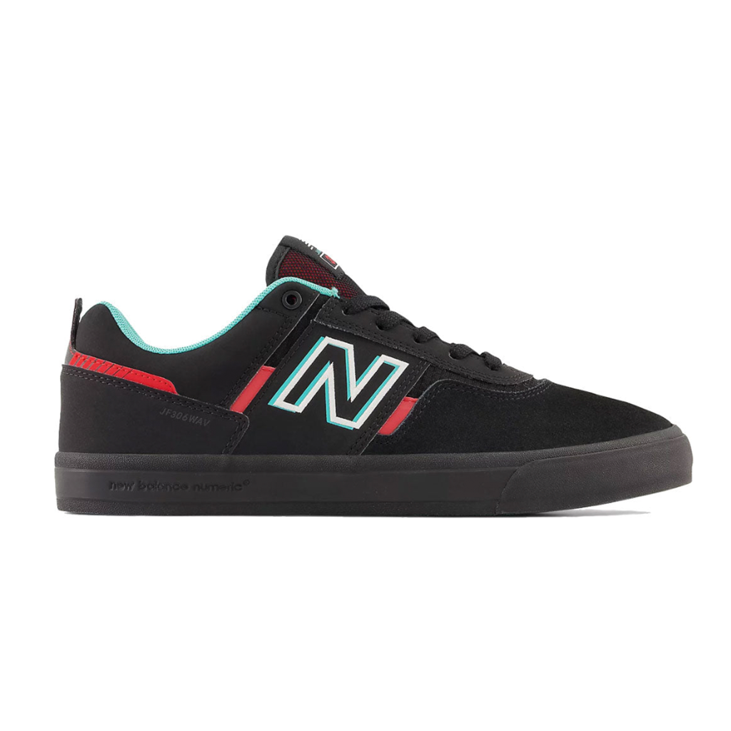 New Balance Numeric Jamie Foy 306 - Black/Electric Red. The 306, Jamie Foy’s signature model for New Balance Numeric, is built to take all the abuse that Jamie can throw at it. NB306RNR. Enjoy free NZ shipping on your NB Numeric skate shoe order. Pavement skate shop, Dunedin.
