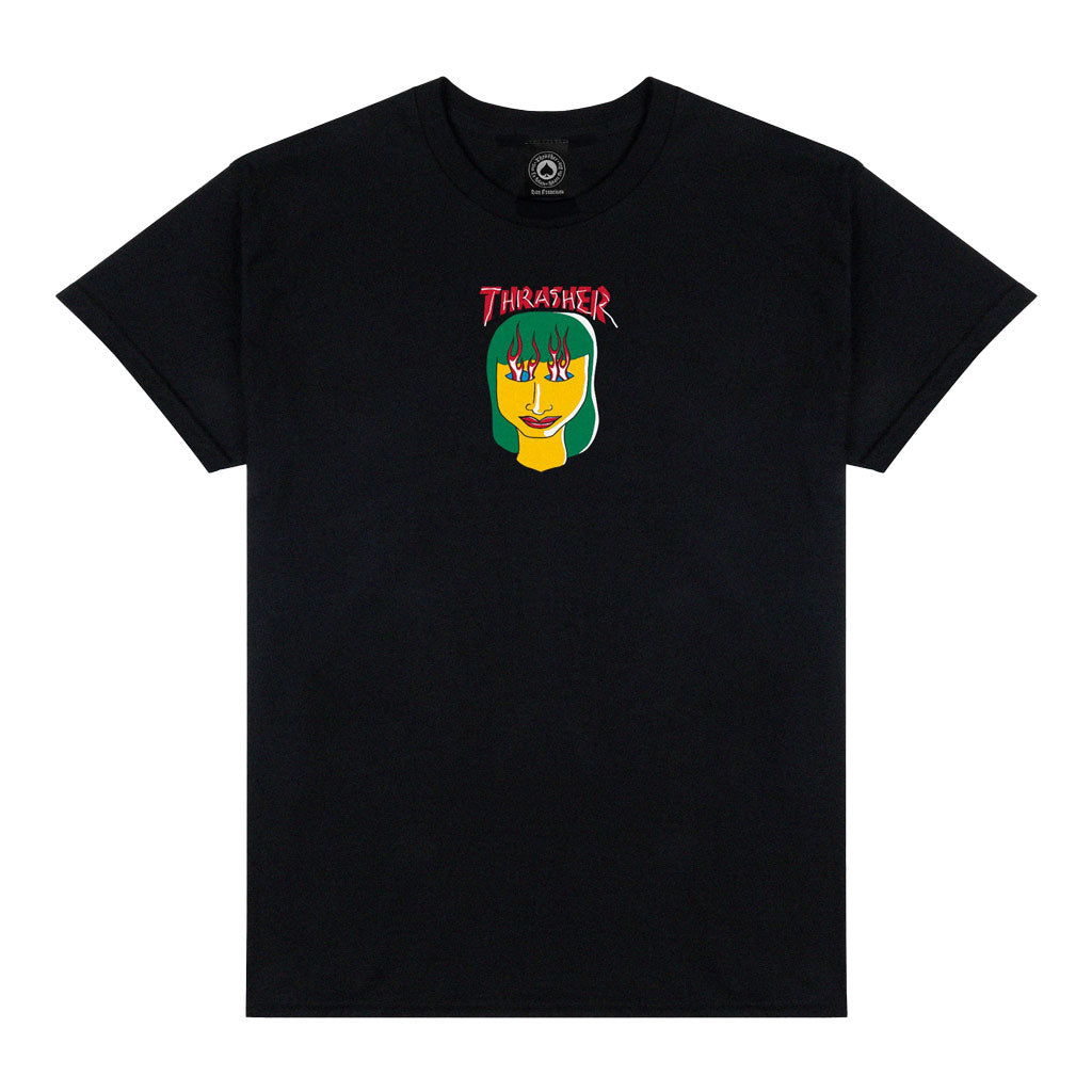 Thrasher Talk Shit S/S Tee - Black. Standard fit. Artwork by Mark Gonzales. 100% Pre-shrunk Cotton. Free, fast shipping across New Zealand on orders over $150 - Same day Dunedin devilry - Easy as returns. Shop Thrasher online with Pavement, Dunedin's independent skate store since 2009.