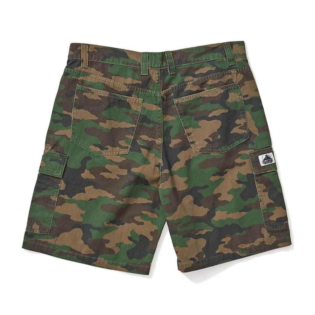 XLarge 91 Cargo Short - Woodland Camo. 100% Cotton twill cargo short with a fixed waist and belt loops and functional fly with button closure. Shop shorts from XLarge, Dickies, Butter Goods, Polar, Vic, Def and Independent. Free, fast NZ shipping on orders over $100 with Pavement, Ōtepoti's skate store since 2009.