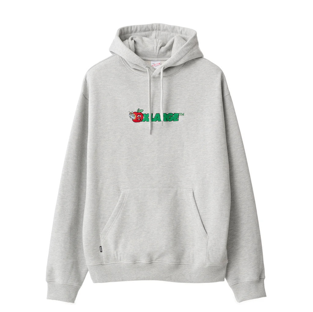 Xlarge Apples Hood - Ash Heather. Twin needle seam construction. Chenille embroidery artwork. Relaxed fit. Unisex. 430gsm Brushed Cotton. Shop Xlarge hoodies and crewneck sweaters online with Pavement skate store. Free NZ shipping over $150. Same day Dunedin delivery. Easy returns.