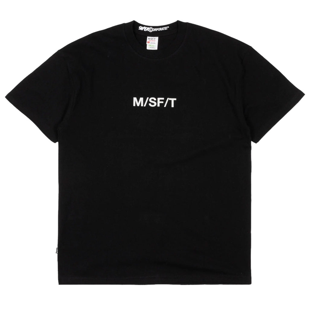 Misfit Supercorporate 2.0 Tee - Washed Black. Constructed from 50% Cotton Jersey & 50% Recycled Cotton in a regular fit. Shop Misfit men's tees online with Pavement and enjoy free NZ shipping over $150 - Same day Dunedin delivery - Easy returns.