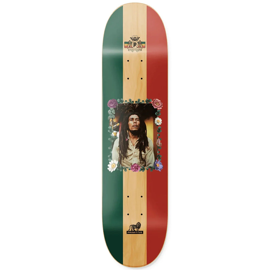 Primitive x Bob Marley Everlasting Team Skateboard Deck 8.25" x 31.25". WB 14.25". Limited edition Bob Marley collaborative piece. Free NZ delivery and same day Dunedin delivery available. Shop skateboard decks online with Pavement, Dunedin's independent skate store, since 2009.