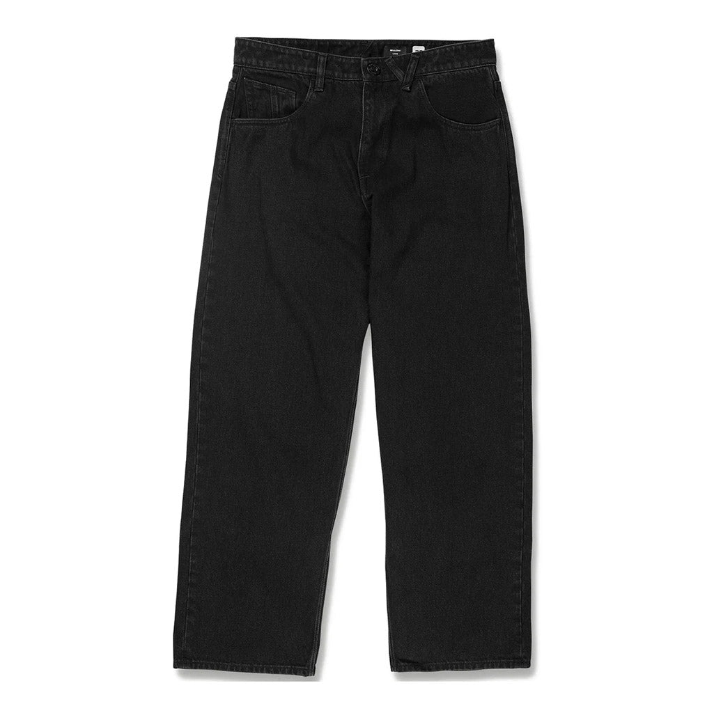 Volcom Billow Denim Pant - Black. With 19 inch leg openings and a low rise, you'll have all the room you need to move. Plus, the Billow Super Loose Fit jean saves approximately 17.8 liters of water per pair when compared to conventional wash methods, so you can look great in and feel good about your denim.