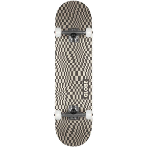 Globe G0 Checked Out Complete Skateboard  Black/Off-White. 8.0" x 31.63" x 14"WB. Shop complete skateboards online with Pavement Skate Store! Free Aotearoa NZ shipping over $100*.