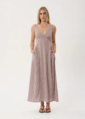 AFENDS JACQUELINE MAXI DRESS - MAHOGANY CHECK