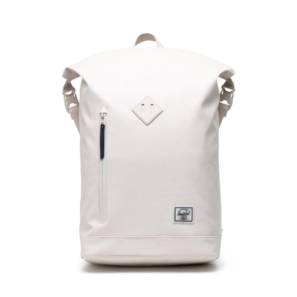 Herschel Roll Top Backpack - Moonbeam Tonal. 23L 48cm (H) x 30cm (W) x 17cm (D). Made from 8 post consumer water bottles. 100% recycled main body fabric. Matte TPE coating. 15"/16" padded laptop sleeve. Shop premium backpacks from Herschel, Carhartt WIP and Jansport online with Pavement. Free NZ shipping over $150. 
