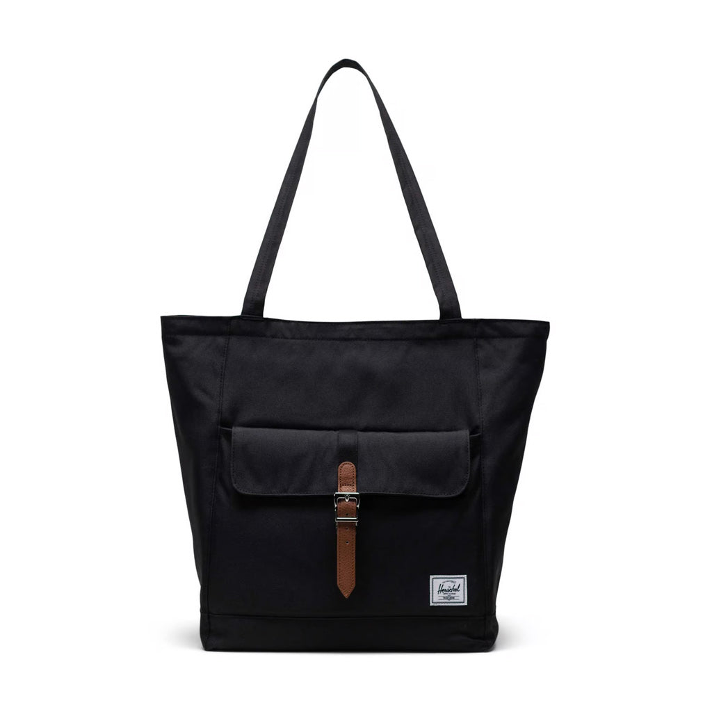 Herschel Retreat Tote - Black. 20L 39cm (H) x 38cm (W) x 15cm (D). EcoSystem™ 600D Fabric made from 100% recycled post-consumer water bottles. Padded floating sleeve fits a 13"/14" laptop. Zippered closure. Shop Herschel bags online with Pavement and enjoy free NZ shipping over $150. Same day delivery Dunedin before 3.