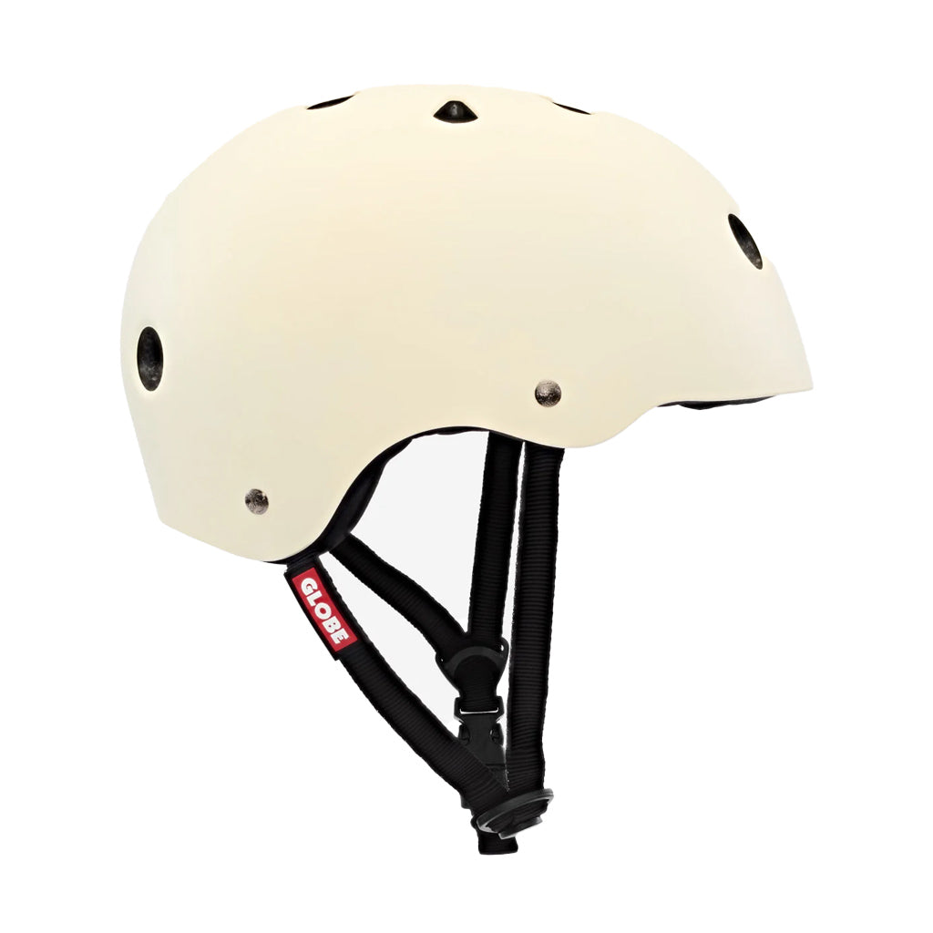 Globe Goodstock Certified Helmet - Matte Off-White. Certified skate/bike helmet. AS/NZS 2063:2008 certified. Shop Globe skateboard helmets, skateboard decks and complete skateboards with Pavement skate store online. Free NZ shipping over $150 - Same day Dunedin delivery.