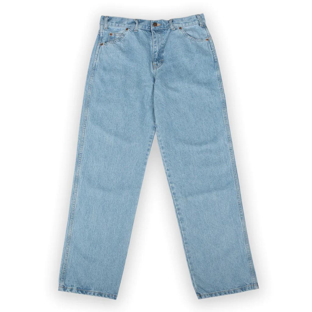 Dickies 13293 Relaxed Straight Fit 5 Pocket Denim - Light Indigo Dickies Heavyweight Denim: 14oz 100% Cotton Denim. Shop Dickies jeans online with Pavement. Free NZ shipping over $150 - Same day Dunedin delivery - Easy returns. Pavement, Dunedin's independent skate store since 2009.