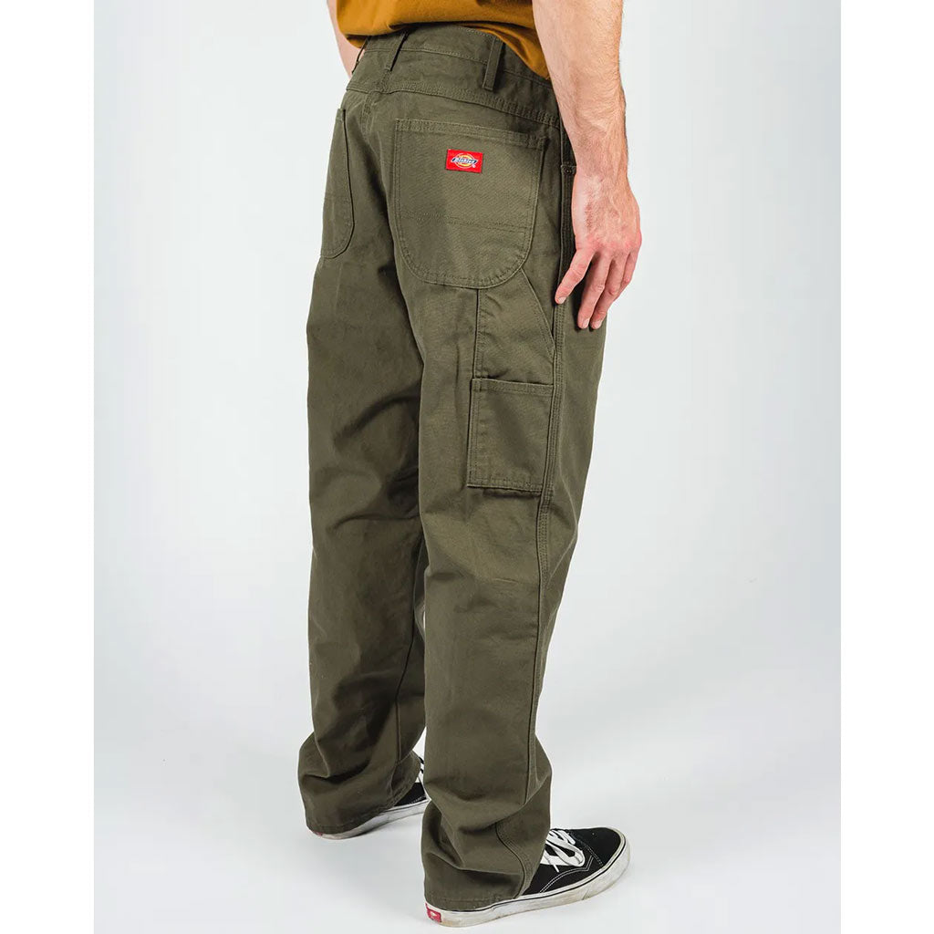 DICKIES RELAXED FIT DUCK CARPENTER JEAN - RINSED MOSS