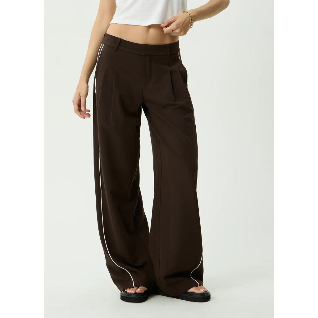 Afends Low Rise Trouser in Coffee | Shop Afends clothing online with Pavement Skate Store and enjoy free Aotearoa NZ shipping on orders over $100*!