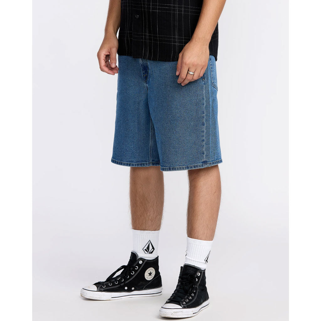 Volcom Billow Denim Short 22 in Deep River Blues | Free Aotearoa NZ shipping on Volcom orders over $100* when you shop online with Pavement Skate Store!