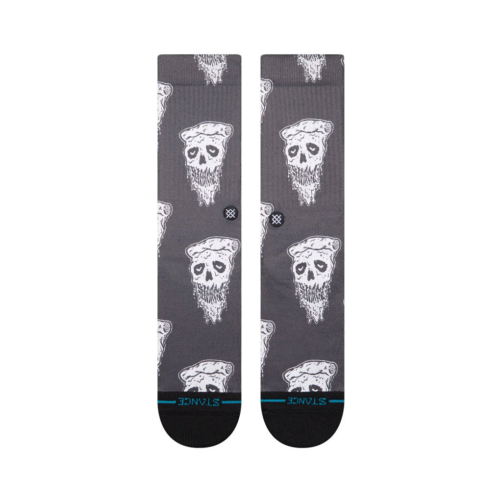 Stance Pizza Face Socks - White/Black. A classic sock height that hits the mid-point of your lower leg. Combed cotton blend delivers premium all-day breathability. Infiknit™ specifically targets high-friction areas for an all-new super tough standard in durability. Shop Stance online with Pavement.