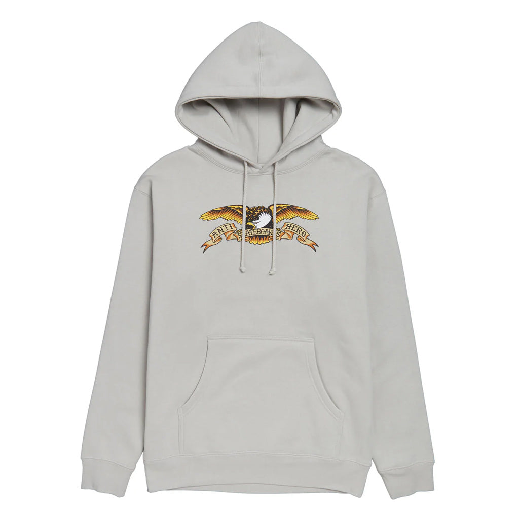 Anti Hero Eagle Hoody - Smoke/Multi. Cotton/Polyester blend. Regular fit. Screen printed Anti Hero logo. Shop Anti Hero skateboards, clothing and accessories online with Pavement Skate Store, Dunedin's independent since 2009. Free NZ shipping over $150 - Same day Dunedin delivery - Easy returns.