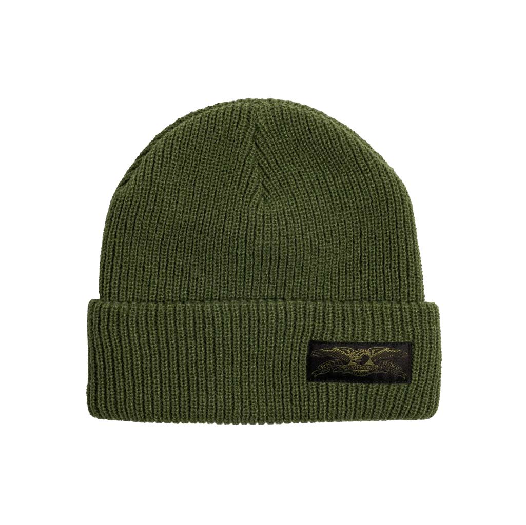 Anti Hero Stock Eagle Label Beanie - Olive/Black. Shop Anti Hero with Pavement Skate Store and enjoy free Aotearoa NZ shipping over $100* when you buy online!