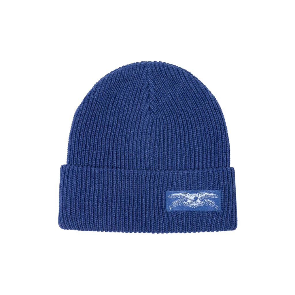 Anti Hero Stock Eagle Label Cuff Beanie - Blue/White. Shop Venture, Anti-Hero, Spitfire, Krooked and Real skateboards, clothing and accessories online with Dunedin's independent skate store, PAVEMENT. Free shipping across New Zealand over $150 - Same day Dunedin delivery - Easy, no fuss returns.