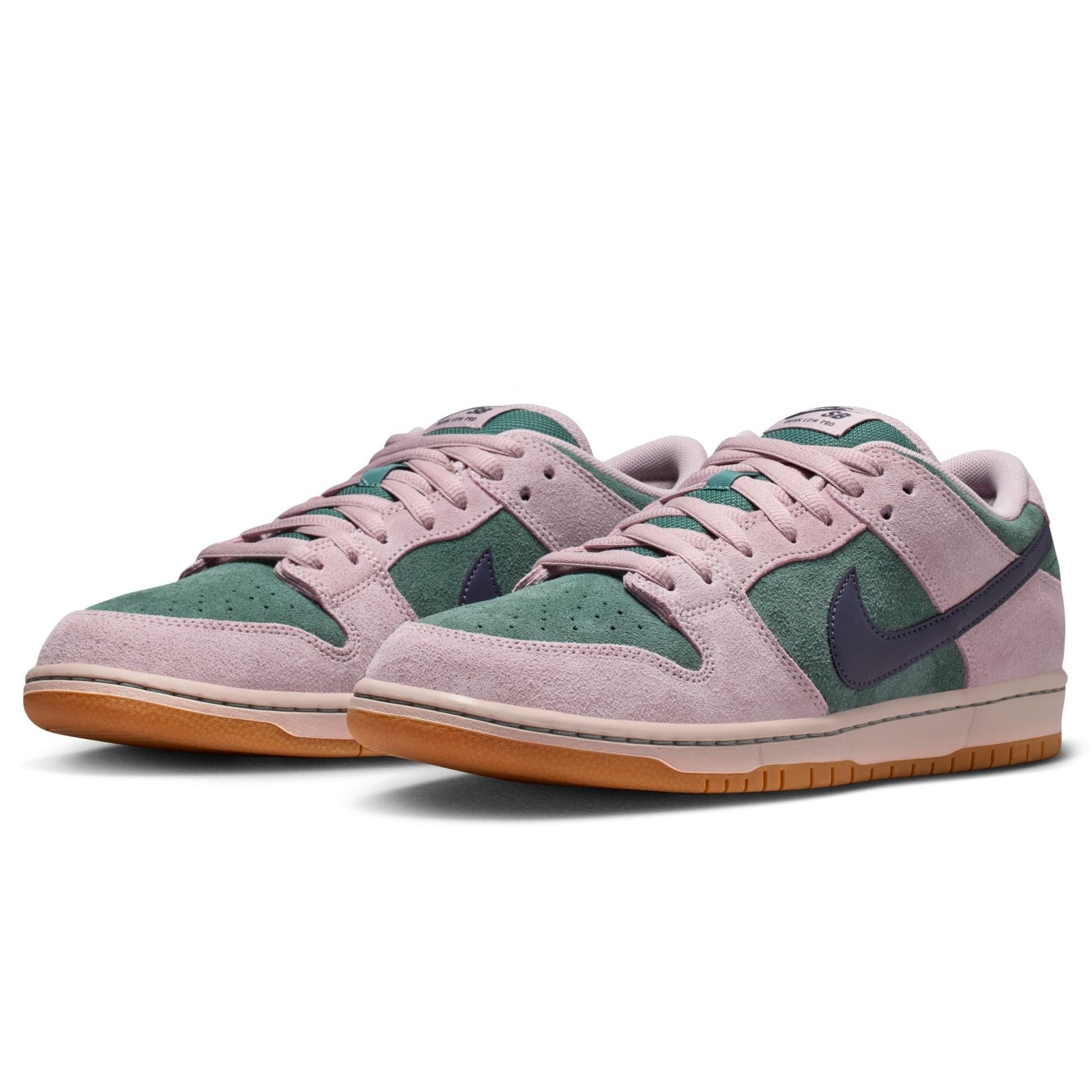 Nike SB Dunk Low Pro - Mineral Slate/Dark Raisin-Particle Rose Skate Shoes | Free Aotearoa NZ delivery when you order online with Pavement Skate Store