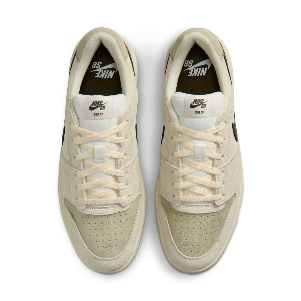 Nike SB Code 58 Skate Shoes in Pale Ivory/Dark Hazel-Lt Khaki-Muslin | Free Aotearoa shipping when you order your Nike SB over $100* with Pavement Skate Store!