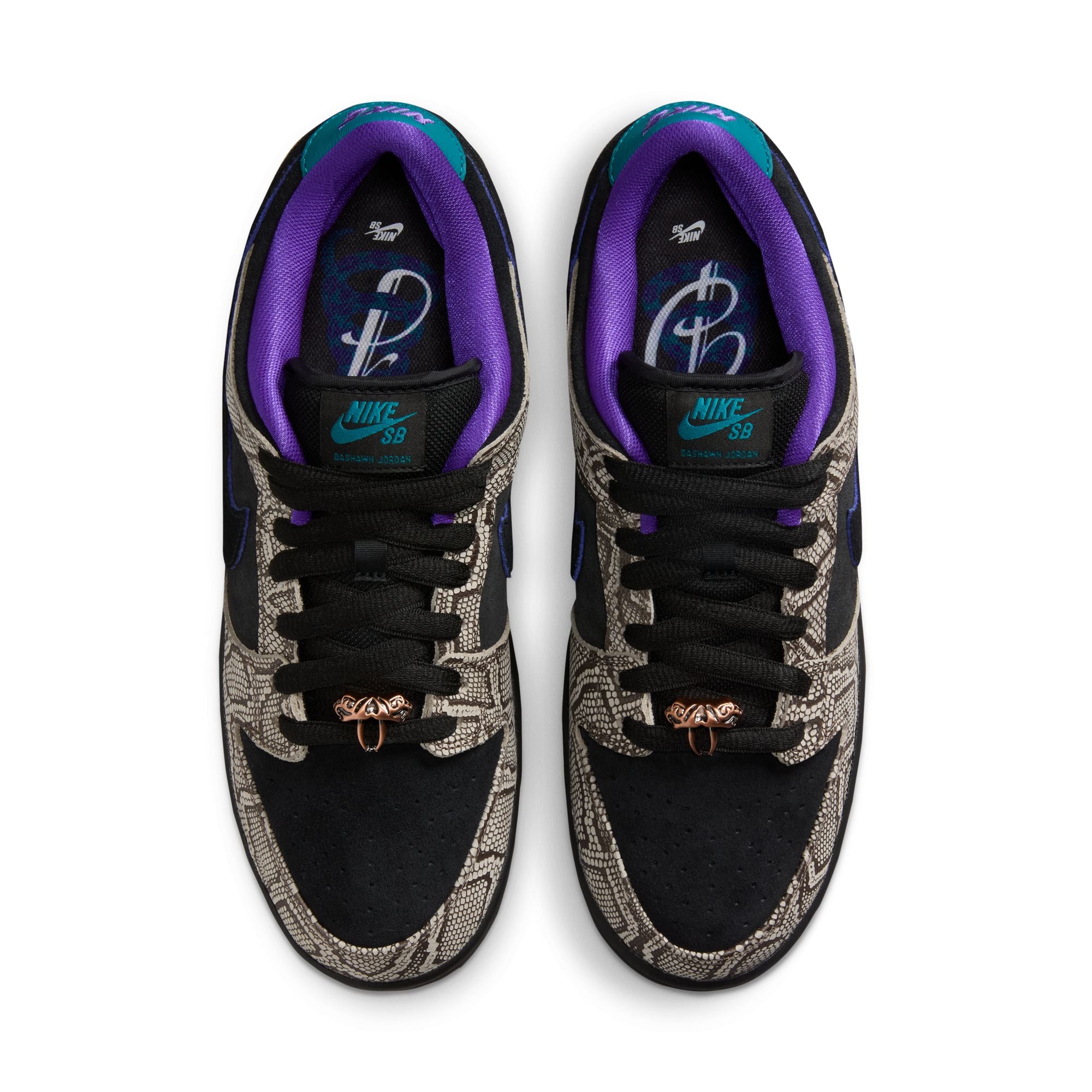 NIKE SB DUNK LOW PRO  X DASHAWN JORDAN - STRING/BLACK-BRIGHT SPRUCE-FIERCE PURPLE