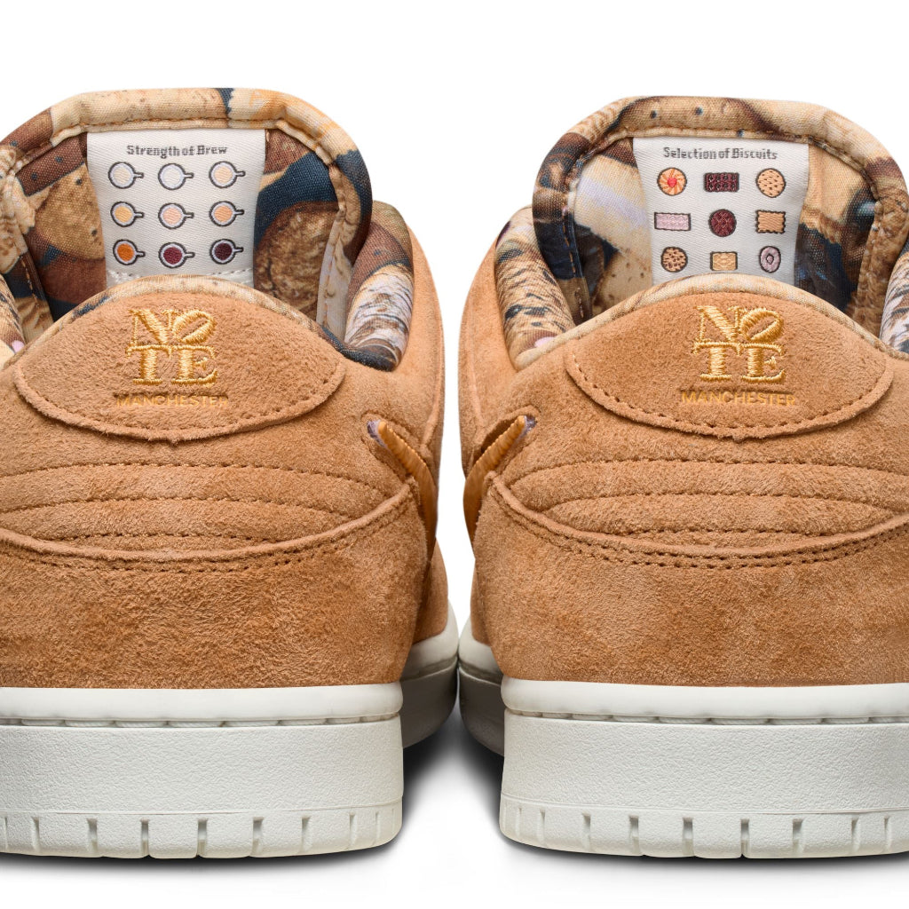 Nike SB X Note Manchester Dunk Low Pro QS in Flax/Honeycomb-Summit White-SaiI.  | Free shipping across Aotearoa when you buy online with Pavement Skate Store.