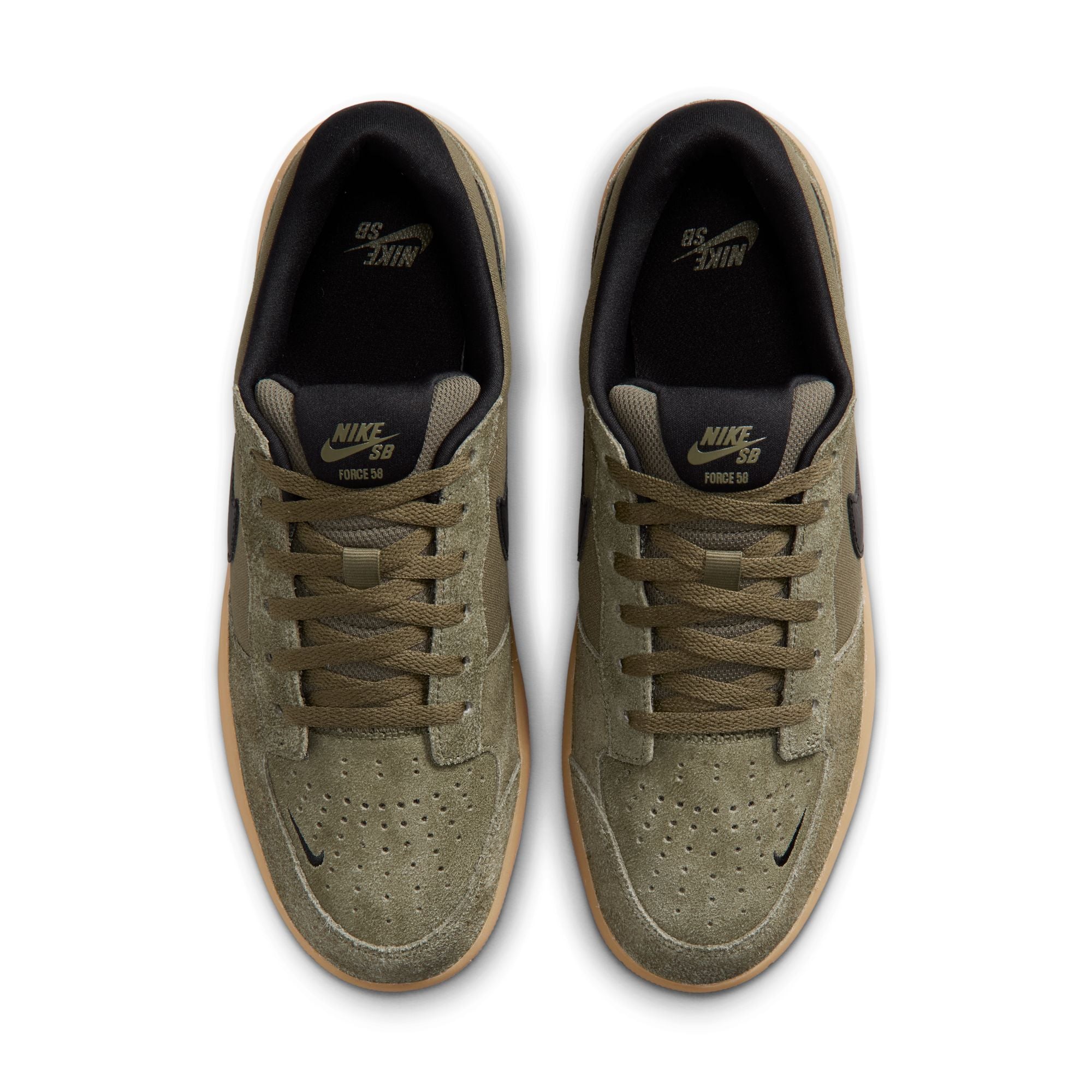 Nike SB Force 58 in Medium Olive/Black-Medium Olive | Free Aotearoa shipping when you order your Nike SB over $100* with Pavement Skate Store!