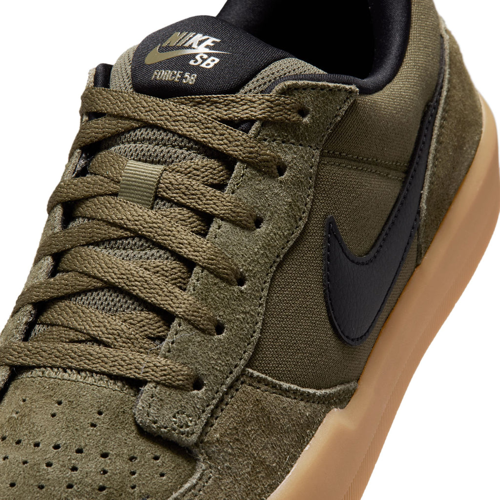 Nike SB Force 58 in Medium Olive/Black-Medium Olive | Free Aotearoa shipping when you order your Nike SB over $100* with Pavement Skate Store!