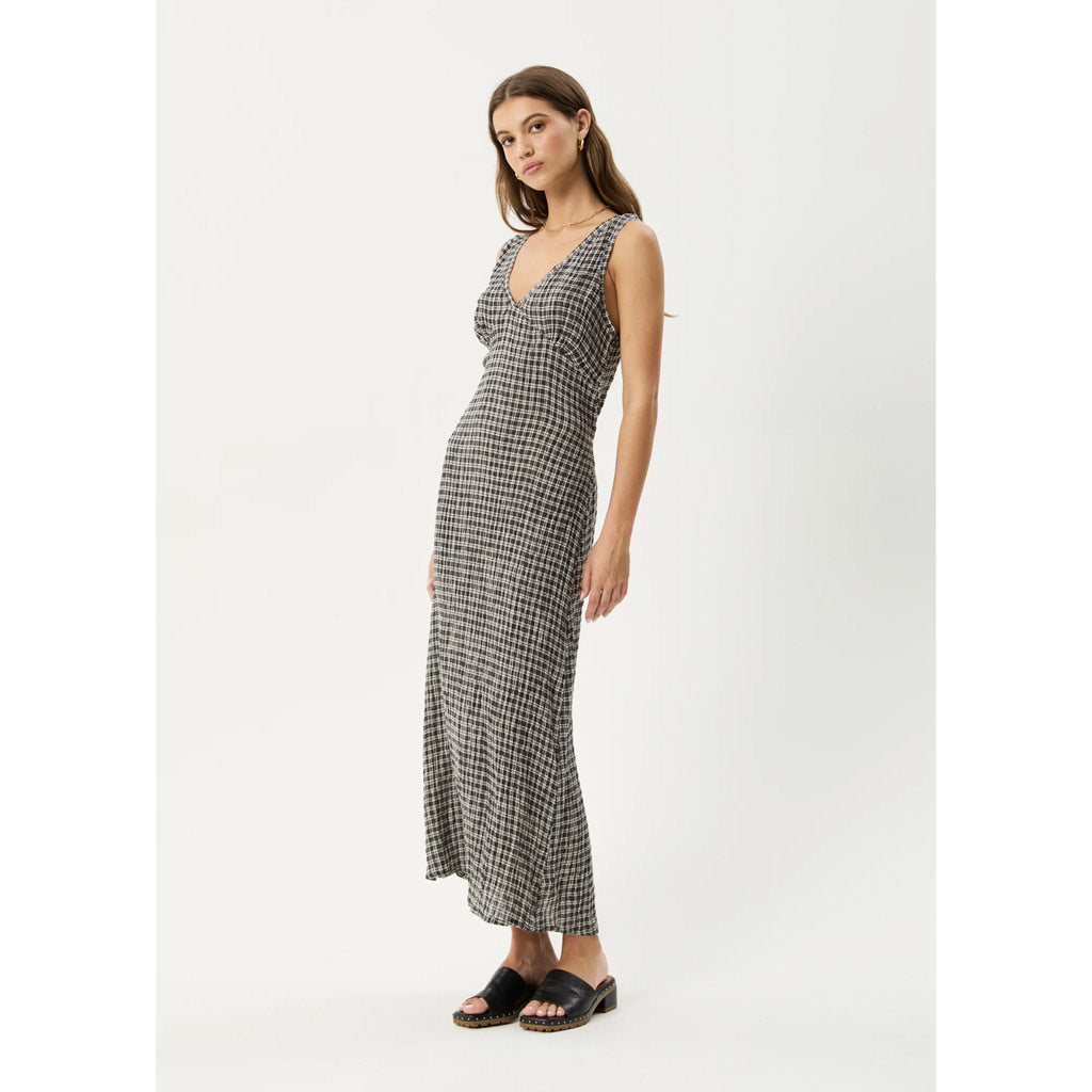 Afends Asta Seersucker Maxi Dress - Steel Check. Check out the latest range of Afends from Pavement Skate Shop! Order online and get free shipping over $100*