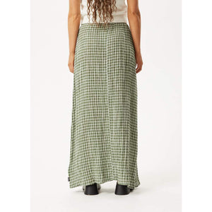 Afends Base Seersucker Maxi Skirt in Deep Green Check | Shop Afends with Pavement online and recieved free Aotearoa NZ shipping on orders over $100*!