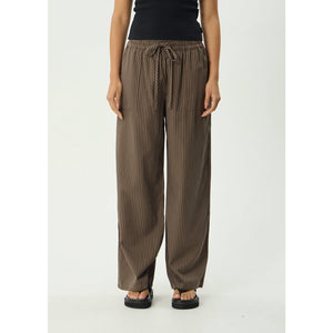 Afends Cyrus Wide Leg Pant - Coffee Stripe | Shop Afends online with Pavement Skate Store with free Aotearoa NZ shipping on orders over $100*