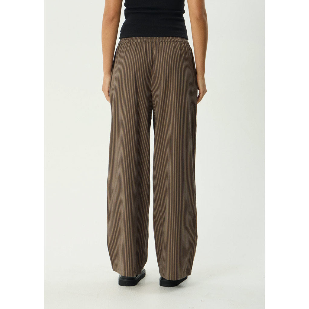 Afends Cyrus Wide Leg Pant - Coffee Stripe | Shop Afends online with Pavement Skate Store with free Aotearoa NZ shipping on orders over $100*