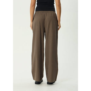 Afends Cyrus Wide Leg Pant - Coffee Stripe | Shop Afends online with Pavement Skate Store with free Aotearoa NZ shipping on orders over $100*