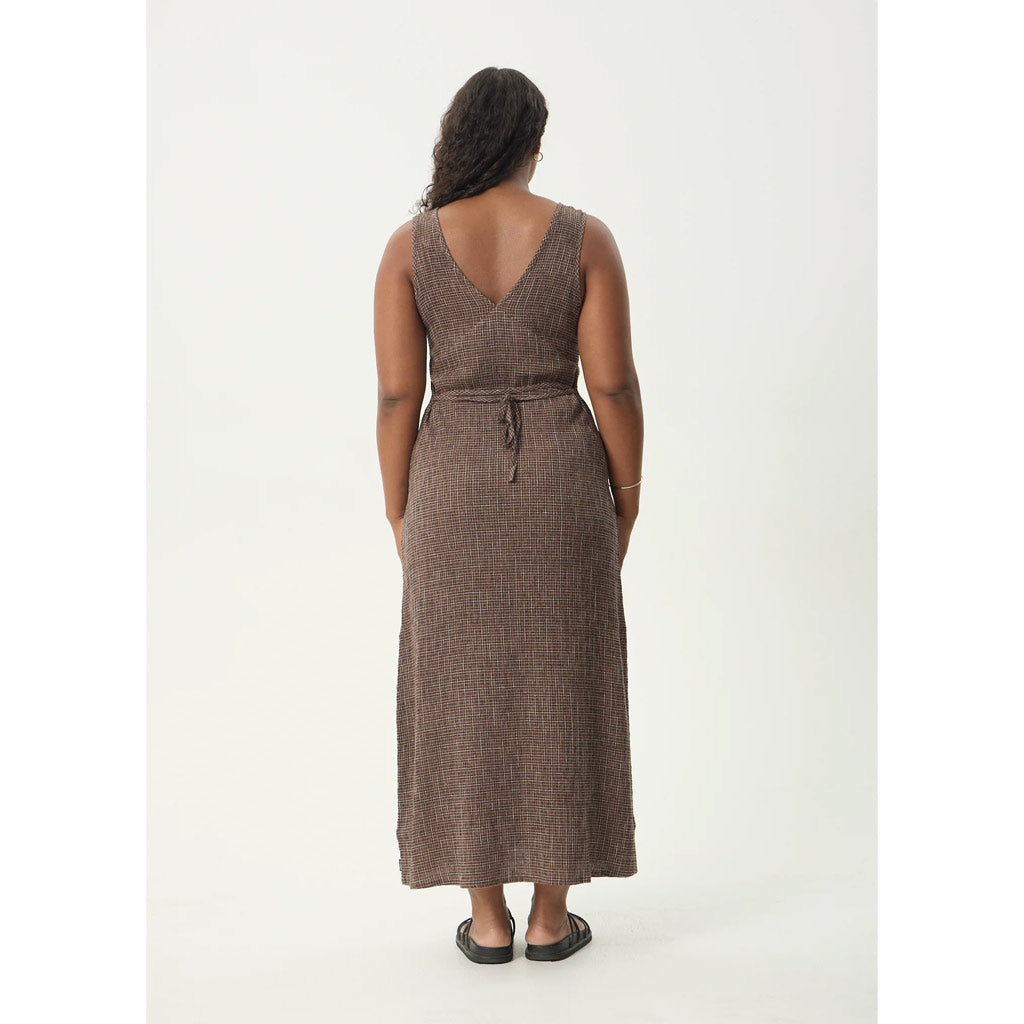 Afends Hometown Seersucker Maxi Dress in Coffee | Shop Afends with Pavement online and recieved free Aotearoa NZ shipping on orders over $100*!