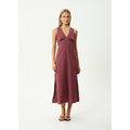 Afends Ledger Maxi Dress - Burgundy Stripe | Shop Afends online with Pavement Skate Store and enjoy free Aotearoa shipping on orders over $100*!