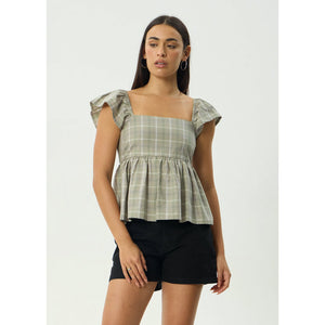 Afends Scout Check Top - Olive Check | Shop Afends online with Pavement Skate Store with free Aotearoa NZ shipping on orders over $100*