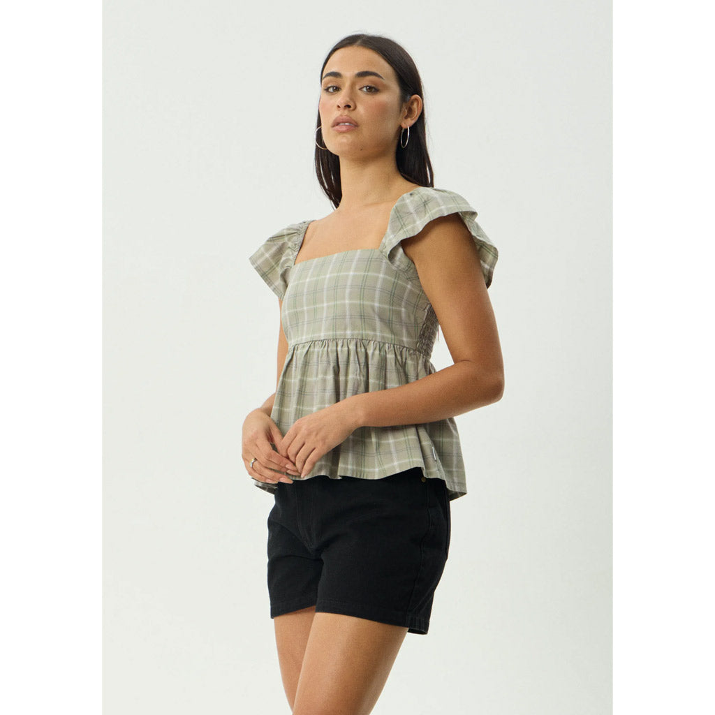 Afends Scout Check Top - Olive Check | Shop Afends online with Pavement Skate Store with free Aotearoa NZ shipping on orders over $100*