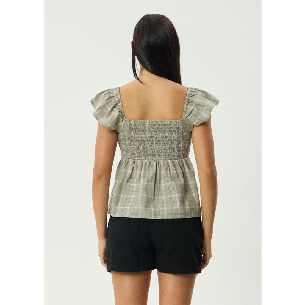 Afends Scout Check Top - Olive Check | Shop Afends online with Pavement Skate Store with free Aotearoa NZ shipping on orders over $100*