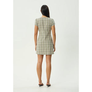 Afends Scout Mini Dress - Olive Check | Shop Afends online with Pavement Skate Store with free Aotearoa NZ shipping on orders over $100*