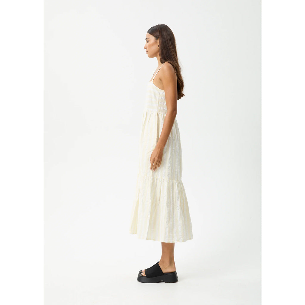 Buy Afends Splice Organic Maxi Dress - White/Lemongrass with Pavement Skate Store and receive free Aotearoa NZ shipping over $100* when you order online!